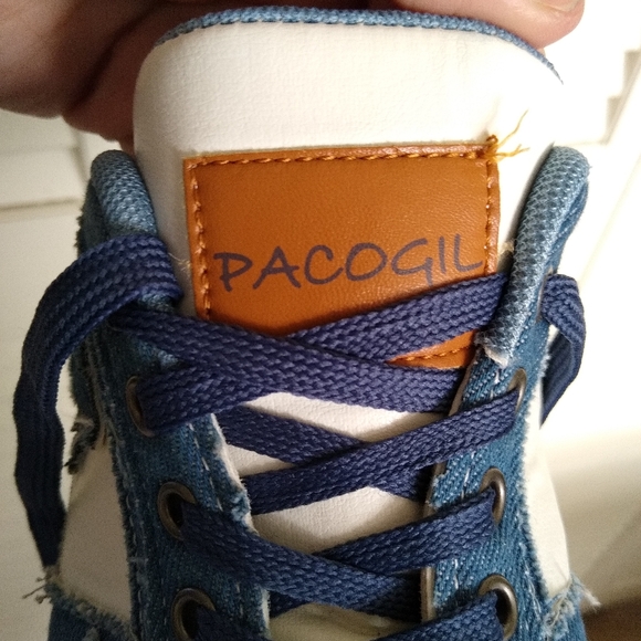 PACOGIL Denim White Star Sneakers – Size 42 EU – Streetwear Casual Shoes - Picture 10 of 14